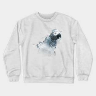 Aquarell Splatter African Grey Parrot Crewneck Sweatshirt